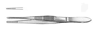 Fine Dressing Forceps, 10 cm Long